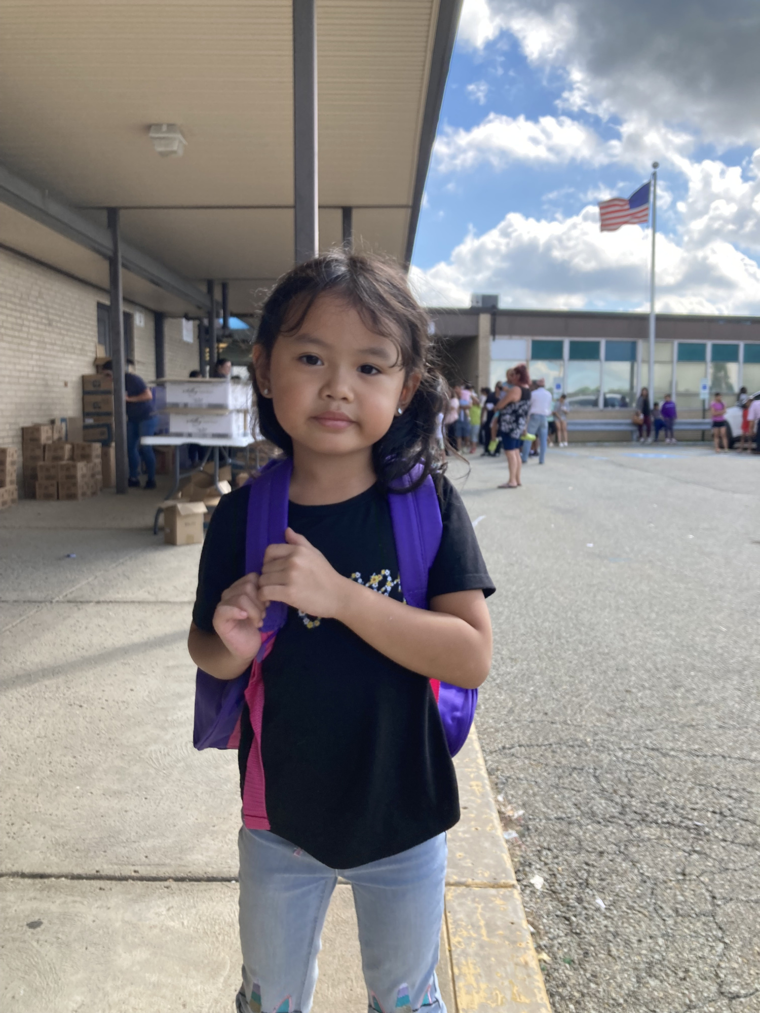 Back to School girl with backpack Back to School girl with backpack