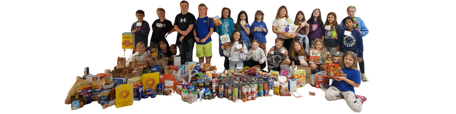 Kids at completion of donation drive Kids at completion of donation drive