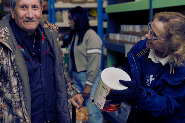 Food insecurity photo of client and volunteer