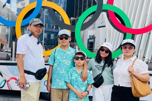 Susan and Bhim Rai with children