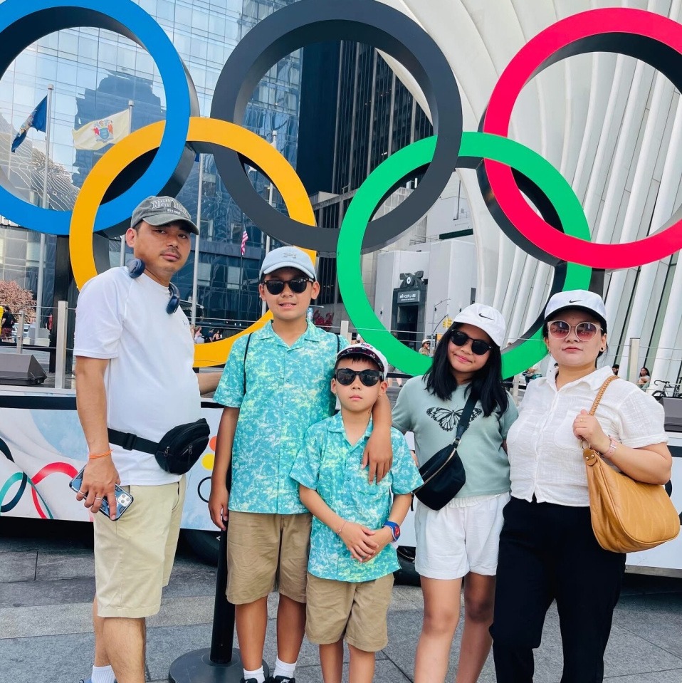 Susan and Bhim Rai with children