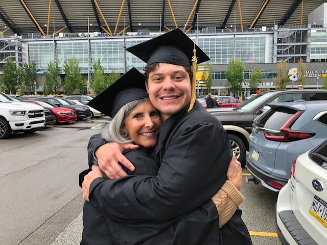 Tammy and her son on graduation day when she got her dietetics degree Tammy and her son on graduation day when she got her dietetics degree